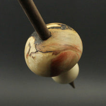 Load image into Gallery viewer, Mushroom support spindle in flame box elder burl, holly, and walnut