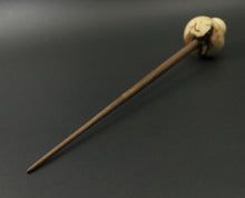 Load image into Gallery viewer, Mushroom support spindle in flame box elder burl, holly, and walnut