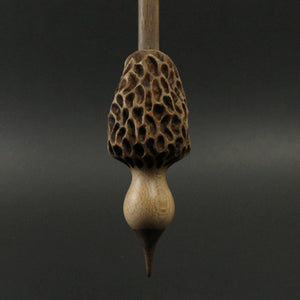 Morel mushroom support spindle in maple and walnut