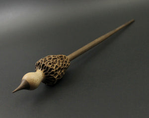 Morel mushroom support spindle in maple and walnut