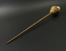 Load image into Gallery viewer, Mushroom support spindle in spalted hackberry, holly, and walnut