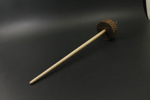 Load image into Gallery viewer, Toadstool stump drop spindle in walnut and curly maple