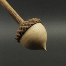 Load image into Gallery viewer, Acorn support spindle in curly maple and walnut (<font color="red"<b>RESERVED</b></font> for Merri)