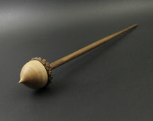 Load image into Gallery viewer, Acorn support spindle in curly maple and walnut (<font color="red"<b>RESERVED</b></font> for Merri)