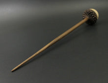 Load image into Gallery viewer, Acorn support spindle in curly maple and walnut