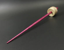 Load image into Gallery viewer, Cauldron spindle in holly and hand dyed curly maple