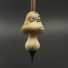 Load image into Gallery viewer, Mushroom support spindle in spalted hackberry, holly, and walnut