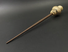 Load image into Gallery viewer, Mushroom support spindle in spalted hackberry, holly, and walnut