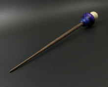 Load image into Gallery viewer, Mushroom support spindle in hand dyed birdseye maple, holly, and walnut