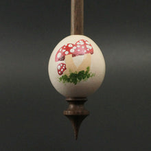 Load image into Gallery viewer, Egg bead spindle in maple and walnut