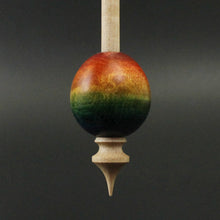 Load image into Gallery viewer, Egg bead spindle in hand dyed birdseye maple and curly maple