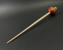 Load image into Gallery viewer, Egg bead spindle in hand dyed birdseye maple and curly maple