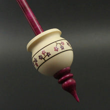 Load image into Gallery viewer, Cauldron spindle in holly and hand dyed curly maple