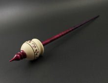 Load image into Gallery viewer, Cauldron spindle in holly and hand dyed curly maple