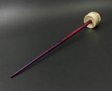 Load image into Gallery viewer, Cauldron spindle in holly and hand dyed curly maple