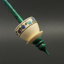 Load image into Gallery viewer, Teacup spindle in holly and hand dyed curly maple