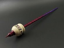 Load image into Gallery viewer, Cauldron spindle in holly and hand dyed curly maple
