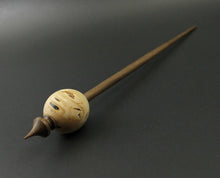 Load image into Gallery viewer, Egg bead spindle in mappa burl and walnut