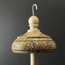 Load image into Gallery viewer, Drop spindle in maple burl and curly maple