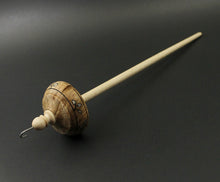 Load image into Gallery viewer, Drop spindle in maple burl and curly maple