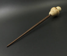 Load image into Gallery viewer, Mushroom support spindle in mappa burl, holly, and walnut
