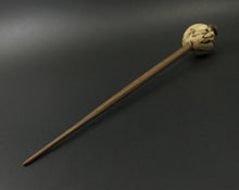 Load image into Gallery viewer, Egg bead spindle in spalted hackberry and walnut