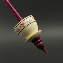 Load image into Gallery viewer, Teacup spindle in holly and hand dyed curly maple
