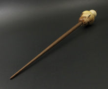Load image into Gallery viewer, Mushroom support spindle in elm burl, holly, and walnut