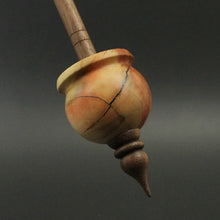 Load image into Gallery viewer, Cauldron spindle in flame box elder and walnut (<font color="red"<b>RESERVED</b></font> for Mindy)