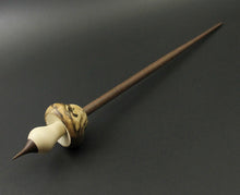 Load image into Gallery viewer, Mushroom support spindle in spalted hackberry, holly, and walnut