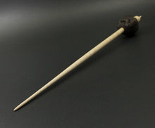 Load image into Gallery viewer, Hedgehog bead spindle in walnut and curly maple