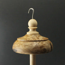 Load image into Gallery viewer, Drop spindle in maple burl and curly maple