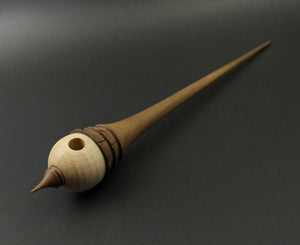 Birdhouse spindle in curly maple and walnut