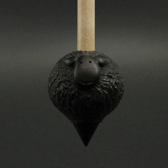 Sheep support spindle in African blackwood and curly maple
