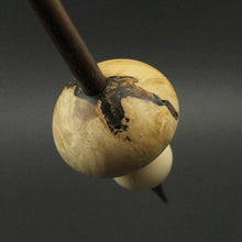 Load image into Gallery viewer, Mushroom support spindle in box elder burl, holly, and walnut