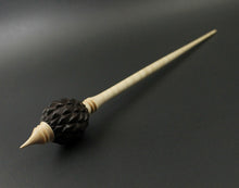 Load image into Gallery viewer, Dragon egg bead spindle in cocobolo and curly maple