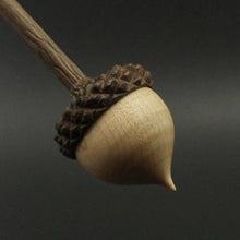 Load image into Gallery viewer, Acorn support spindle in curly maple and walnut