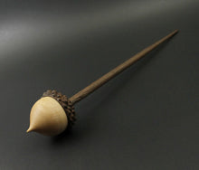 Load image into Gallery viewer, Acorn support spindle in curly maple and walnut