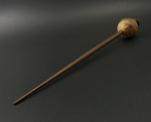 Egg bead spindle in elm burl and walnut