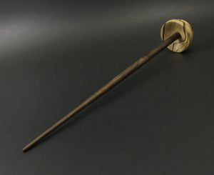 Tibetan style spindle in spalted hackberry and walnut
