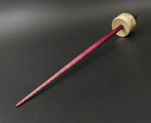 Load image into Gallery viewer, Cauldron spindle in holly and hand dyed curly maple