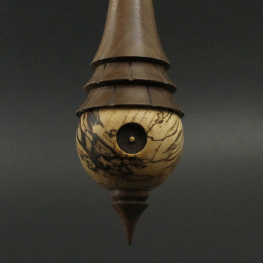 Wee folk spindle in spalted hackberry and walnut