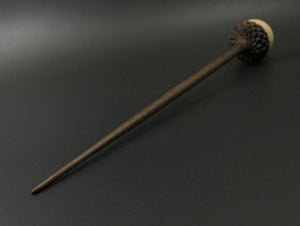 Acorn support spindle in maple and walnut