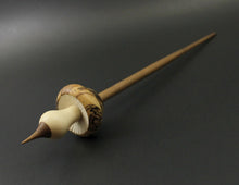 Load image into Gallery viewer, Mushroom support spindle in spalted hackberry, holly, and walnut