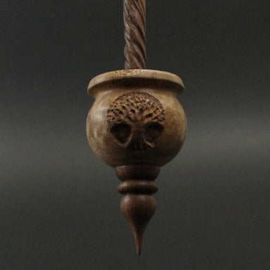 Cauldron spindle in maple burl and walnut
