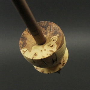 Teacup spindle in elm burl and walnut