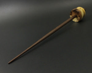 Teacup spindle in elm burl and walnut