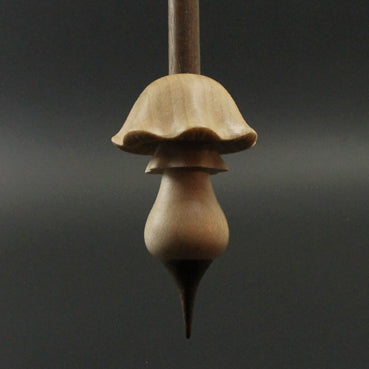 Mushroom support spindle in maple and walnut