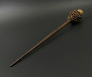 Morel mushroom support spindle in maple and walnut