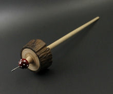 Load image into Gallery viewer, Toadstool stump drop spindle in walnut and curly maple (&lt;font color=&quot;red&quot;&lt;b&gt;RESERVED&lt;/b&gt;&lt;/font&gt; for Alexis)
